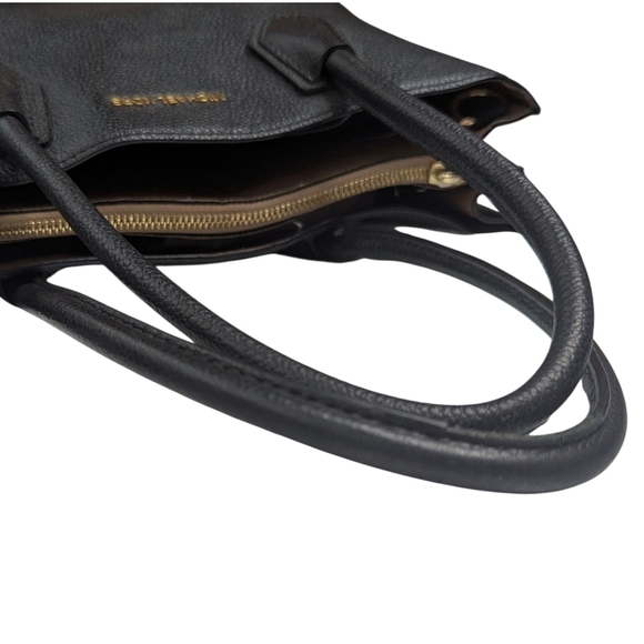 Michael Kors Mercer Handbag Pebbled Leather Accordion Black Purse Tote Handbag - Picture 7 of 15